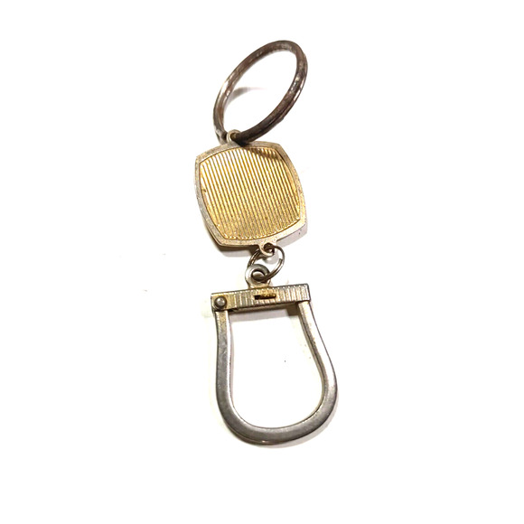 Vintage Keychain Monogram M Gold Silver Tone - Picture 3 of 5